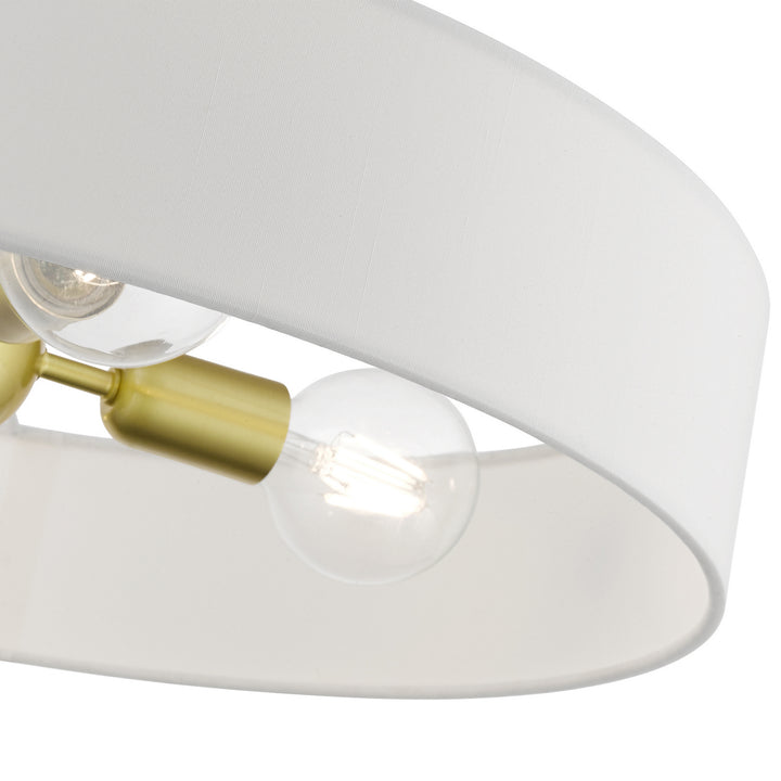 Livex Venlo 46928-12 Ceiling Light - Satin Brass w/Shiny White