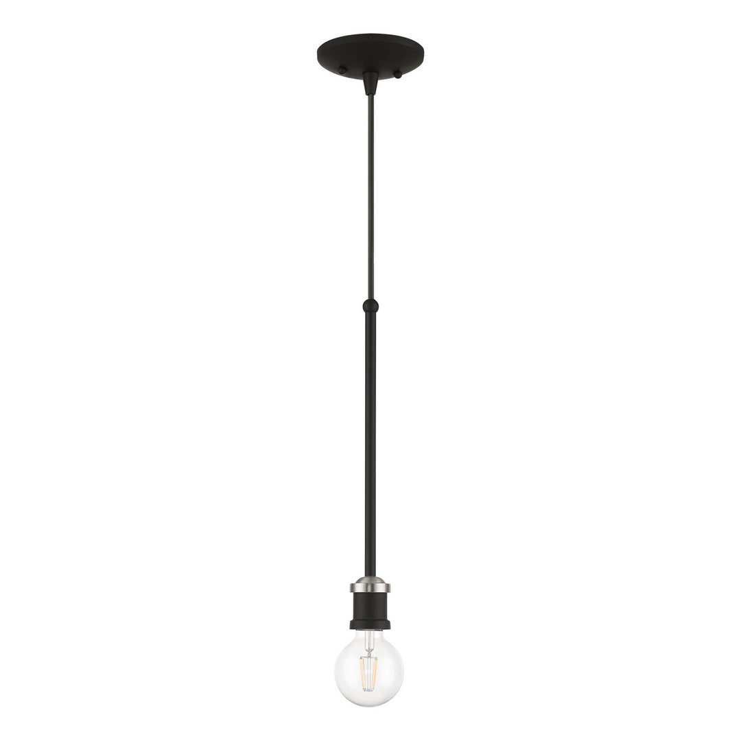 Livex Lansdale 47161-04 Pendant Light - Black w/Brushed Nickel