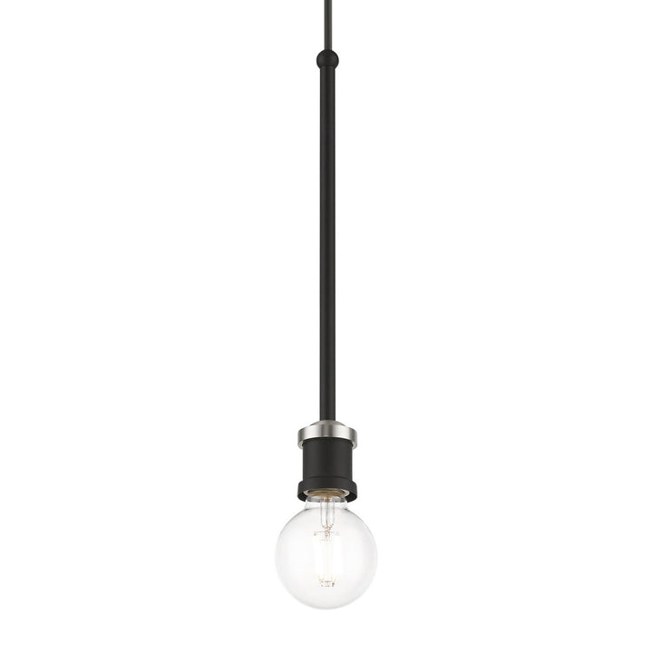 Livex Lansdale 47161-04 Pendant Light - Black w/Brushed Nickel