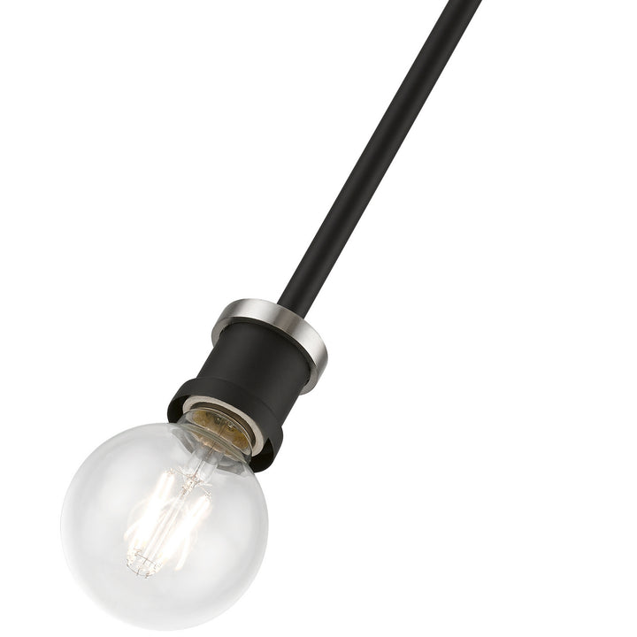 Livex Lansdale 47161-04 Pendant Light - Black w/Brushed Nickel