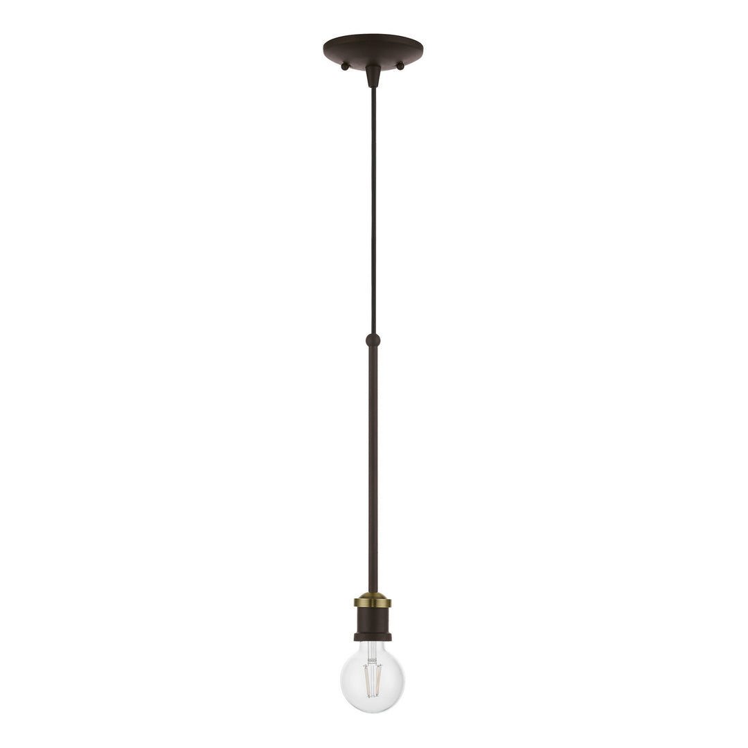 Livex Lansdale 47161-07 Pendant Light - Bronze w/Antique Brass