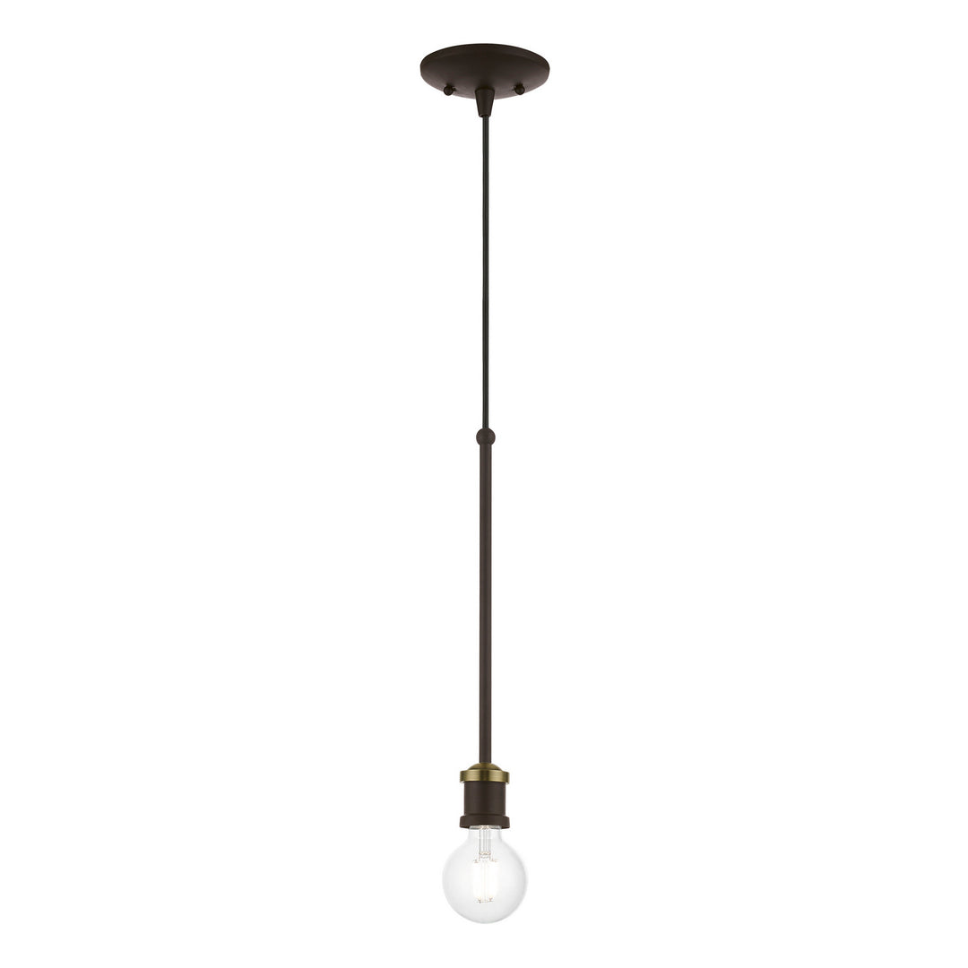 Livex Lansdale 47161-07 Pendant Light - Bronze w/Antique Brass