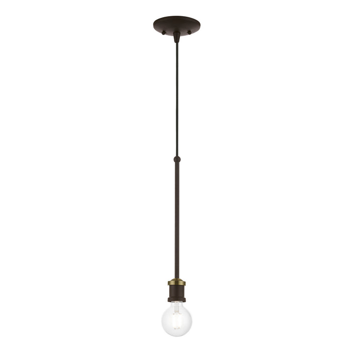 Livex Lansdale 47161-07 Pendant Light - Bronze w/Antique Brass