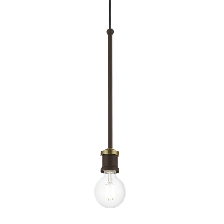 Livex Lansdale 47161-07 Pendant Light - Bronze w/Antique Brass