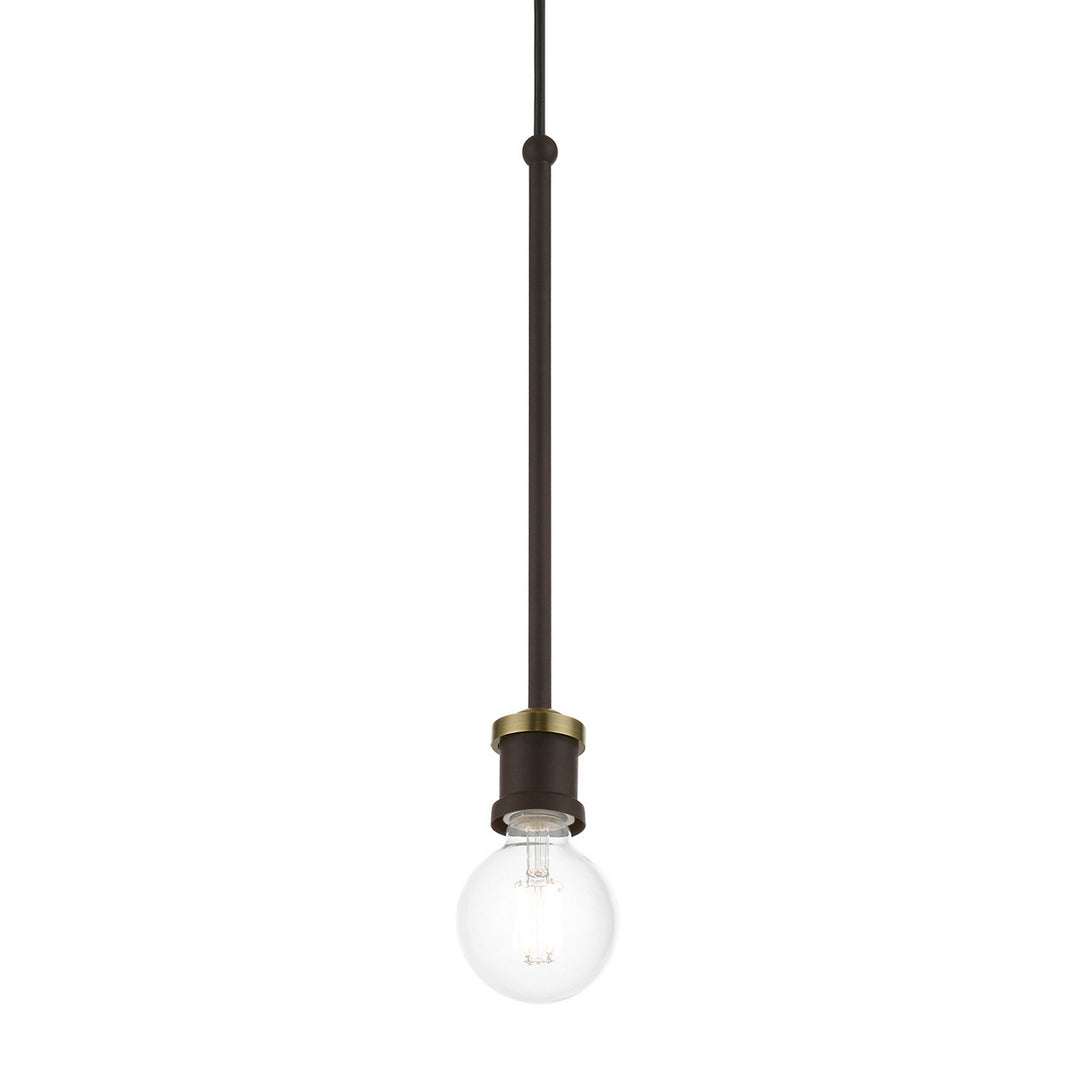 Livex Lansdale 47161-07 Pendant Light - Bronze w/Antique Brass