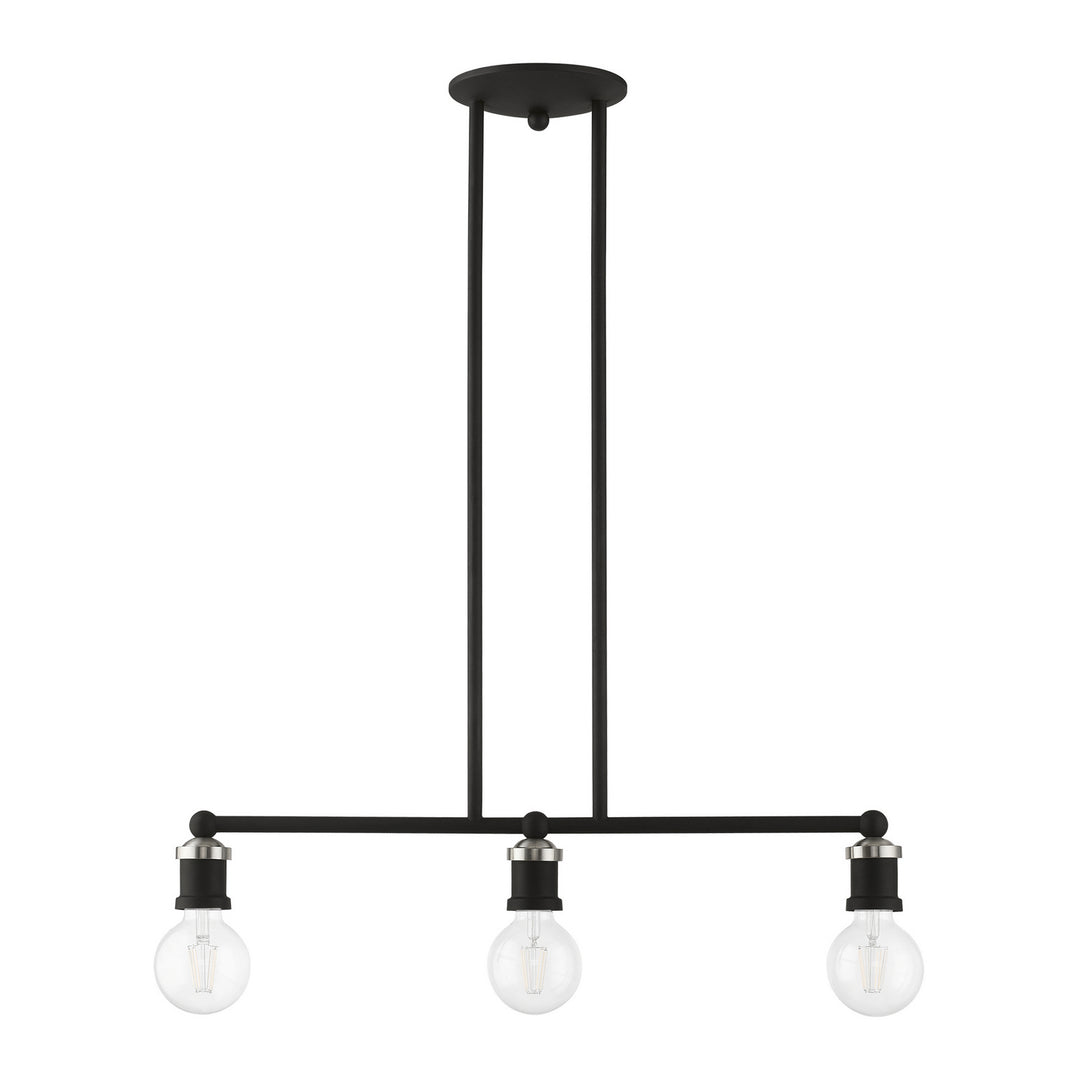 Livex Lansdale 47163-04 Pendant Light - Black w/Brushed Nickel