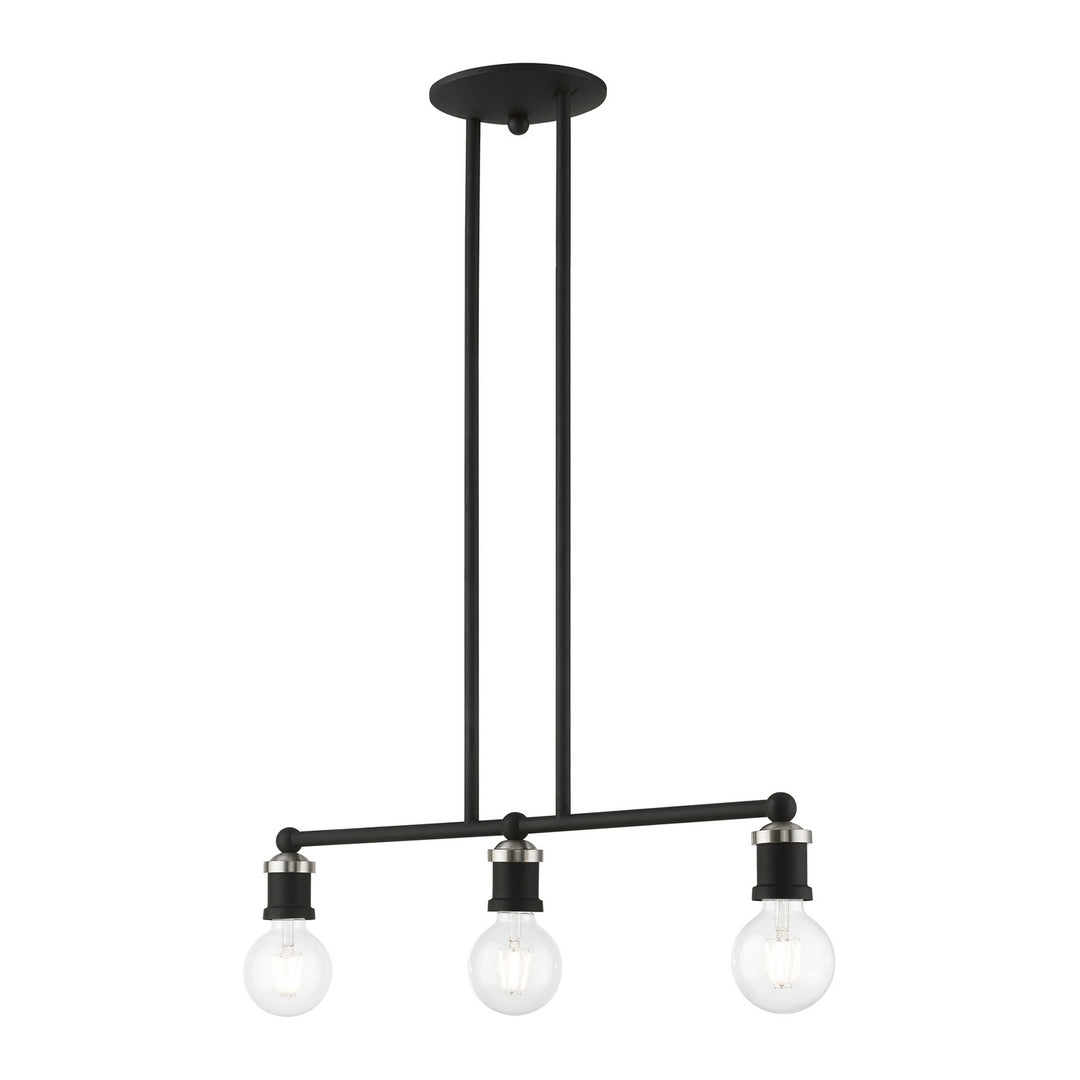 Livex Lansdale 47163-04 Pendant Light - Black w/Brushed Nickel