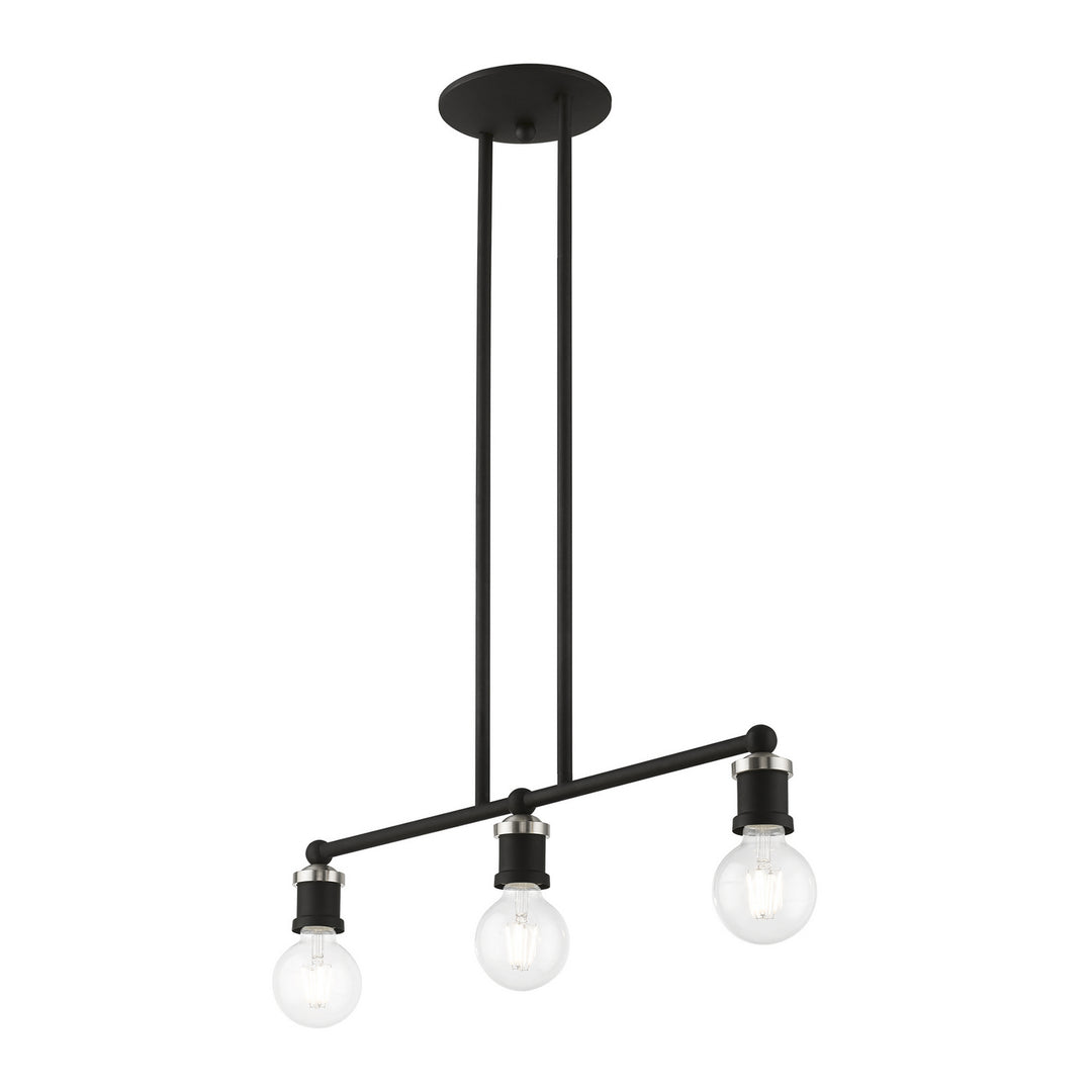 Livex Lansdale 47163-04 Pendant Light - Black w/Brushed Nickel