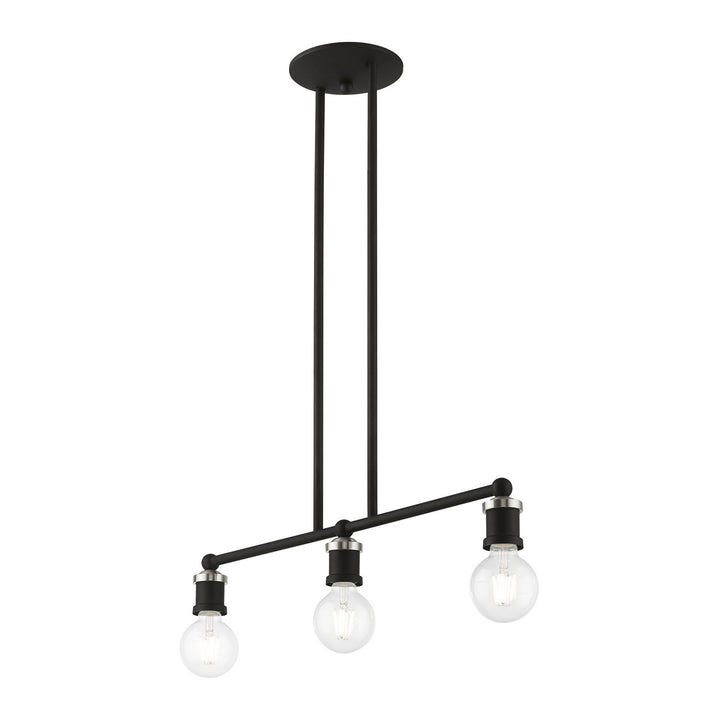 Livex Lansdale 47163-04 Pendant Light - Black w/Brushed Nickel