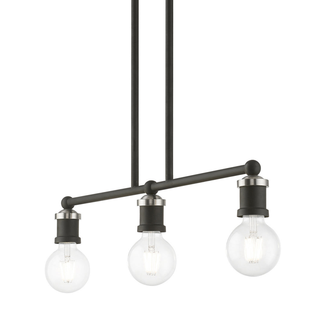 Livex Lansdale 47163-04 Pendant Light - Black w/Brushed Nickel