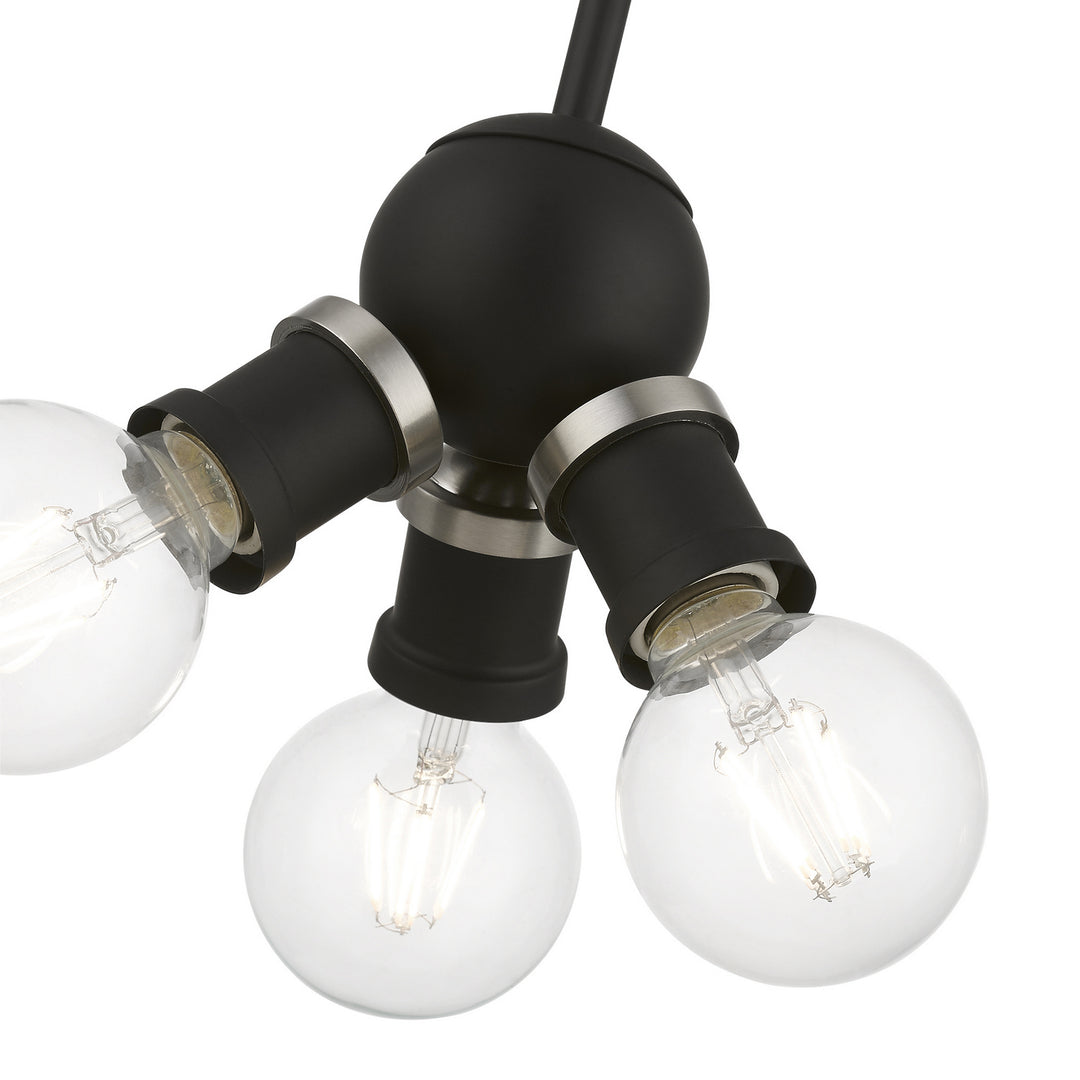 Livex Lansdale 47164-04 Pendant Light - Black w/Brushed Nickel