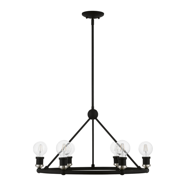 Livex Lansdale 47166-04 Chandelier Light - Black w/Brushed Nickel