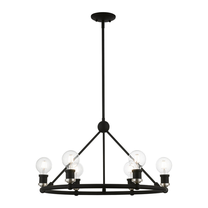 Livex Lansdale 47166-04 Chandelier Light - Black w/Brushed Nickel