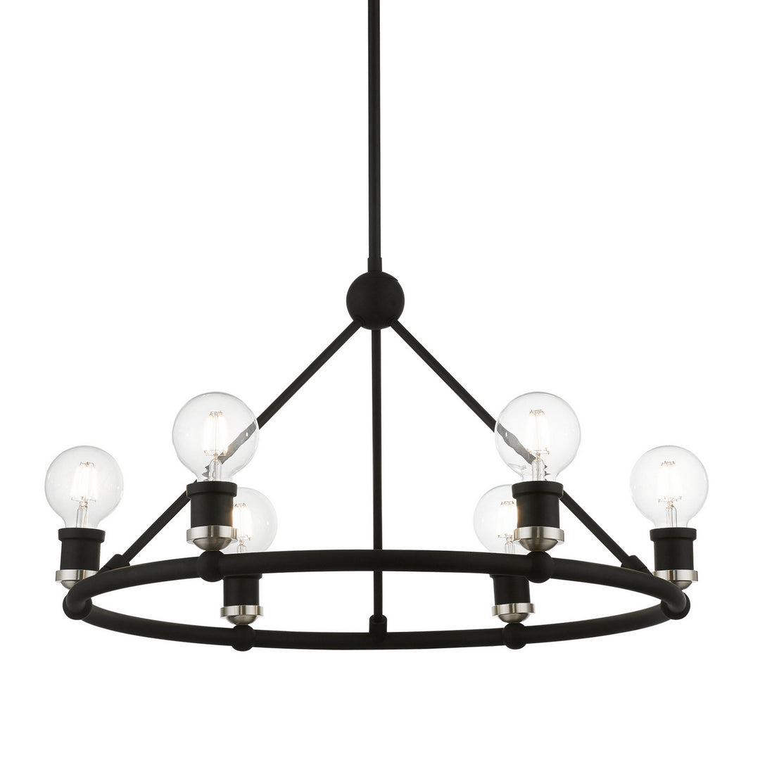 Livex Lansdale 47166-04 Chandelier Light - Black w/Brushed Nickel