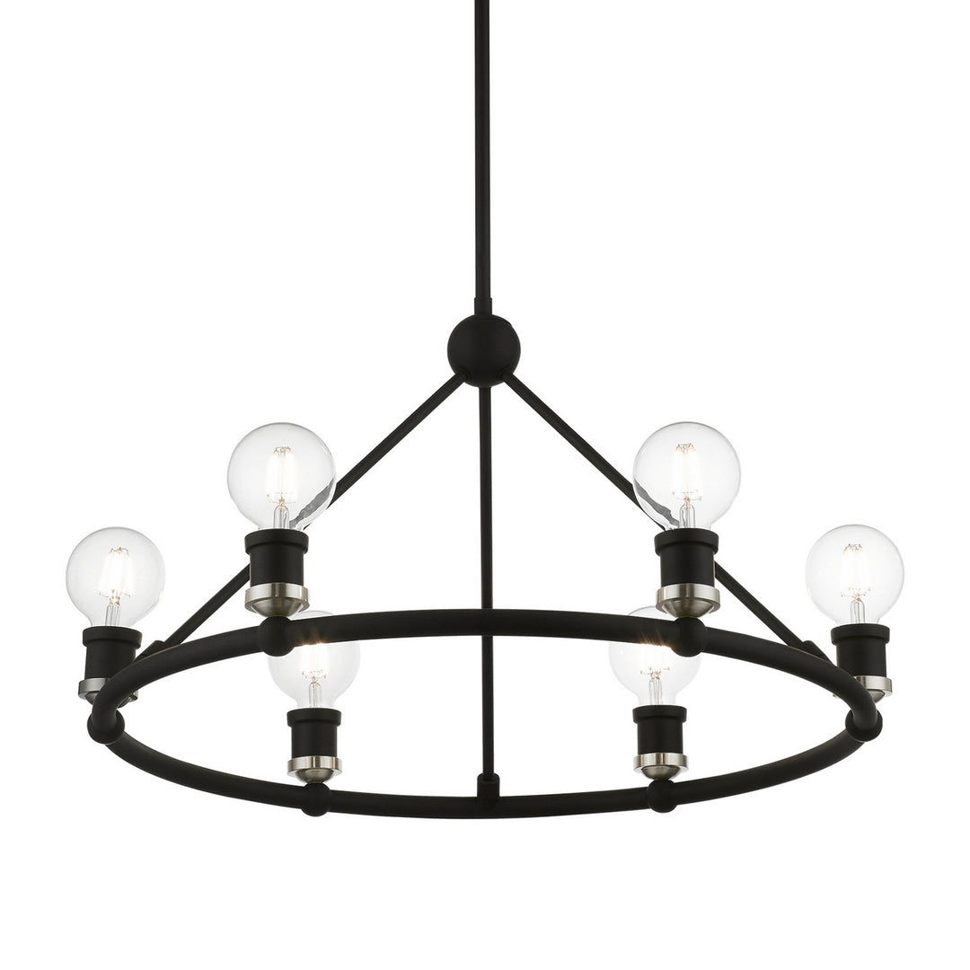 Livex Lansdale 47166-04 Chandelier Light - Black w/Brushed Nickel