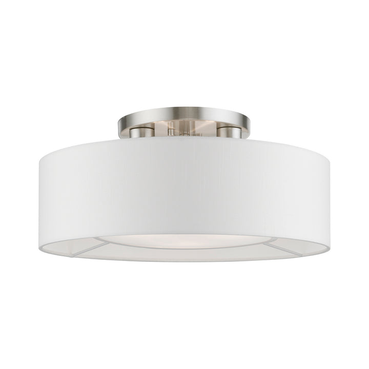 Livex Gilmore 47173-91 Ceiling Light - Brushed Nickel w/Shiny White