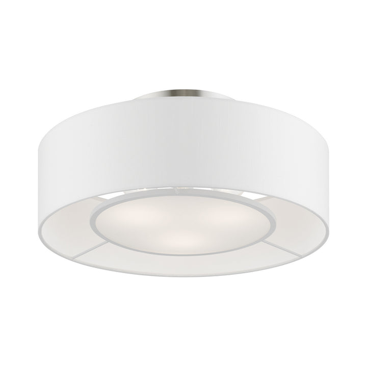 Livex Gilmore 47173-91 Ceiling Light - Brushed Nickel w/Shiny White