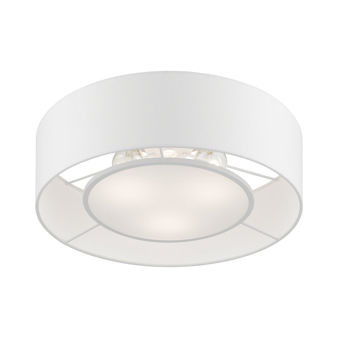 Livex Gilmore 47173-91 Ceiling Light - Brushed Nickel w/Shiny White