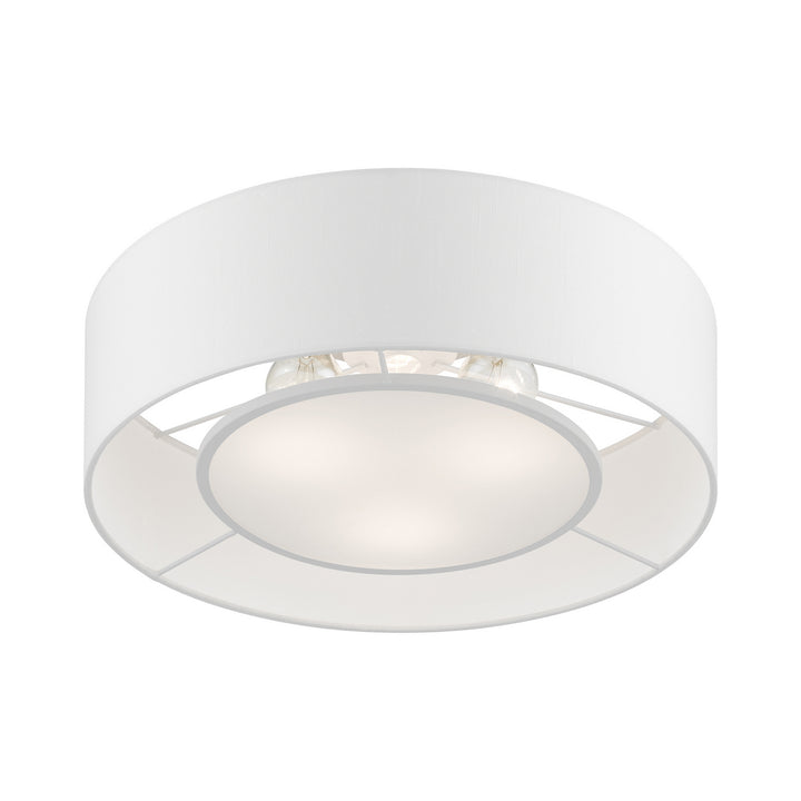 Livex Gilmore 47173-91 Ceiling Light - Brushed Nickel w/Shiny White