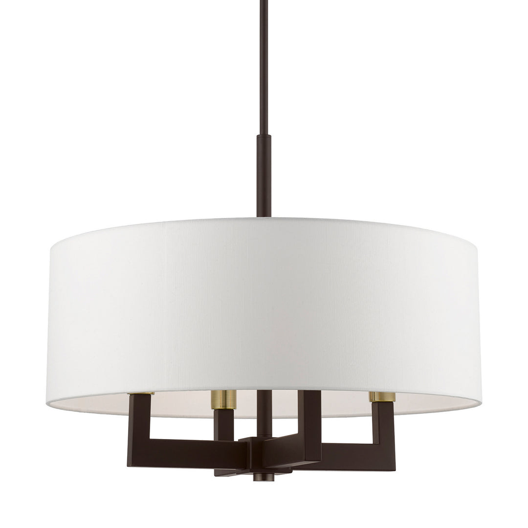 Livex Cresthaven 48786-07 Chandelier Light - Bronze w/Antique Brass