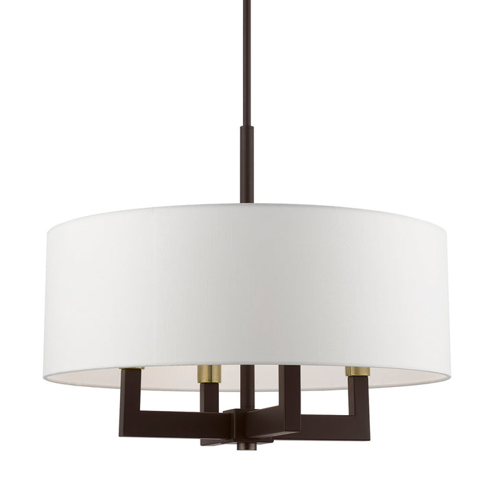 Livex Cresthaven 48786-07 Chandelier Light - Bronze w/Antique Brass