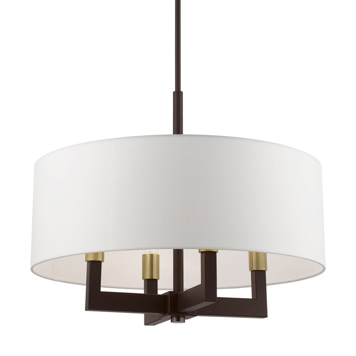Livex Cresthaven 48786-07 Chandelier Light - Bronze w/Antique Brass