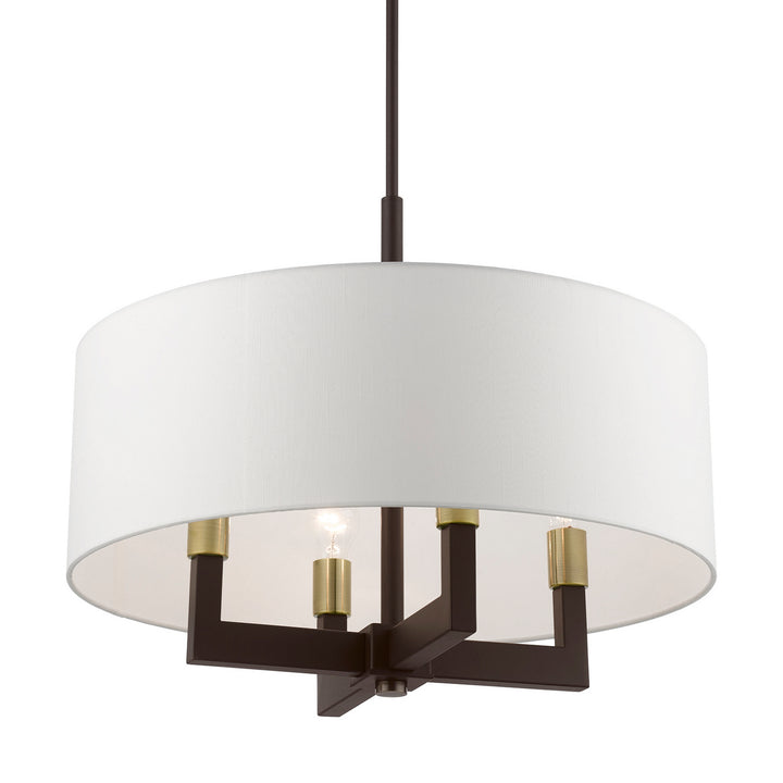 Livex Cresthaven 48786-07 Chandelier Light - Bronze w/Antique Brass