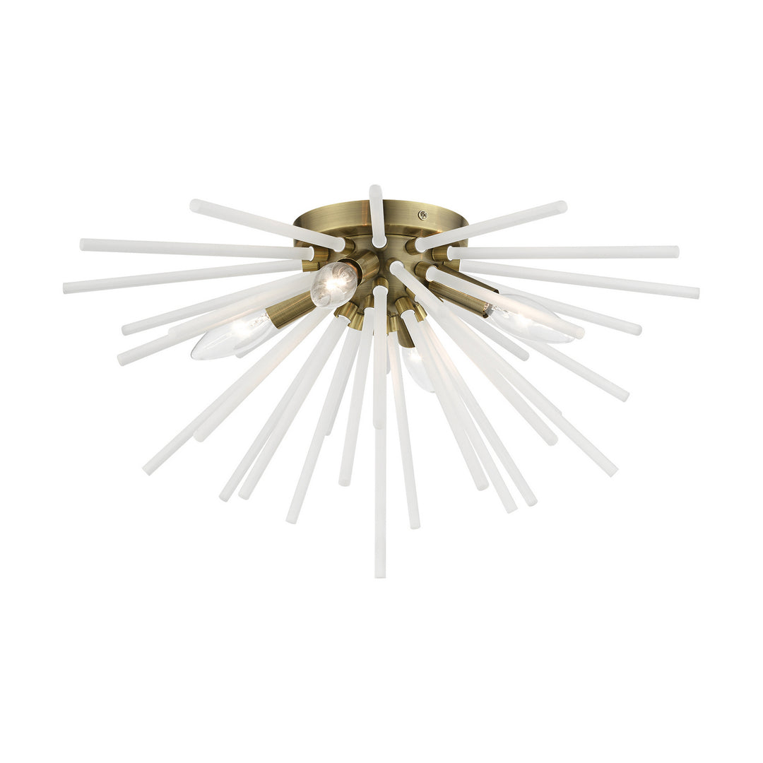 Livex Uptown 48820-01 Ceiling Light - Antique Brass