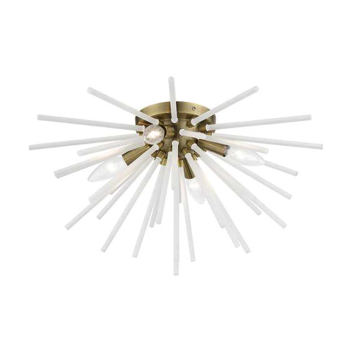 Livex Uptown 48820-01 Ceiling Light - Antique Brass