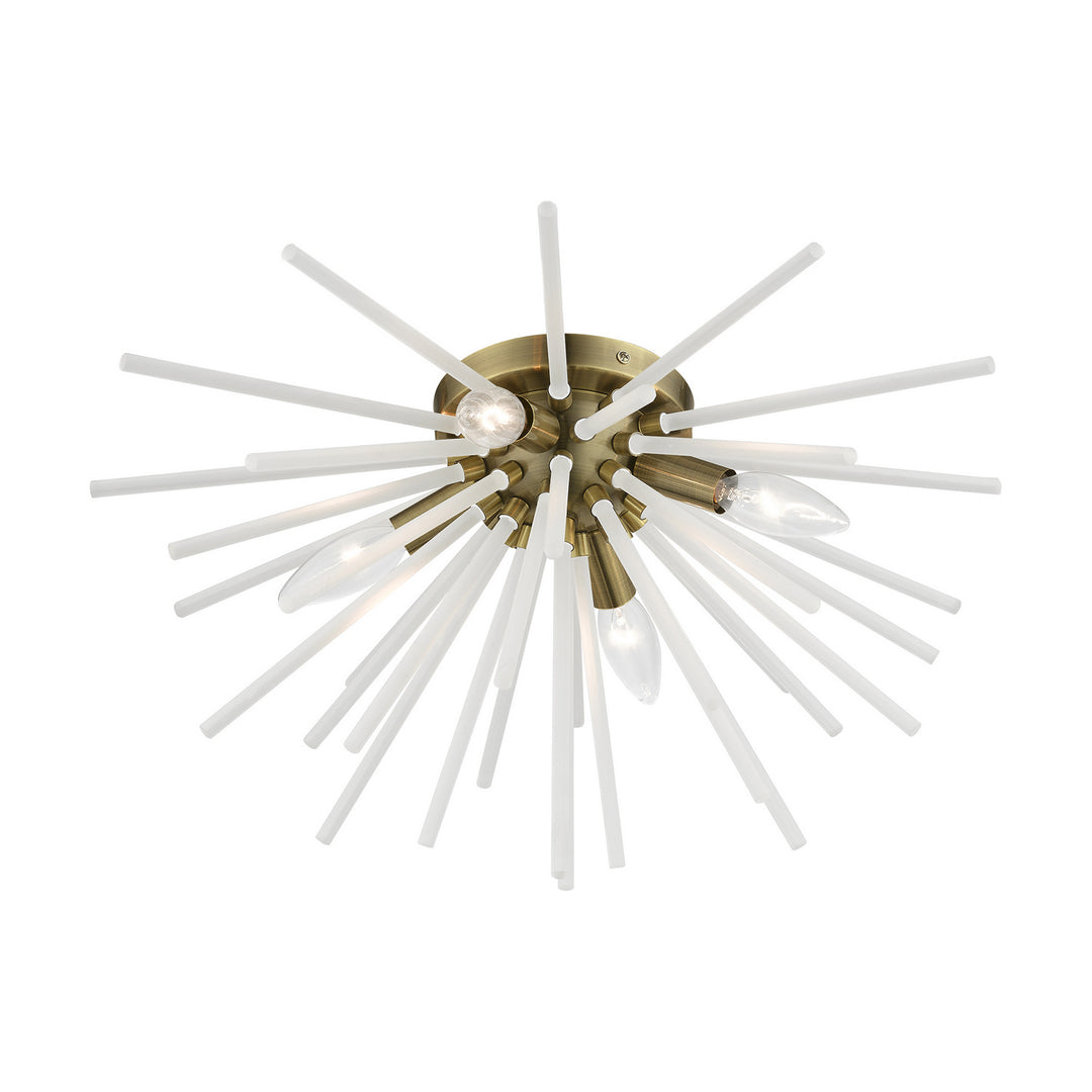 Livex Uptown 48820-01 Ceiling Light - Antique Brass