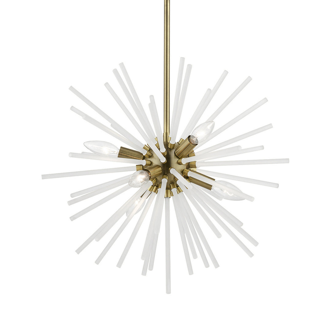 Livex Uptown 48824-01 Chandelier Light - Antique Brass