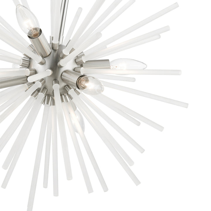 Livex Uptown 48824-91 Chandelier Light - Brushed Nickel