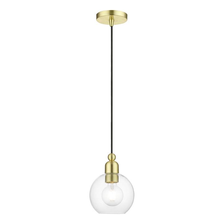 Livex Downtown 48971-12 Pendant Light - Satin Brass