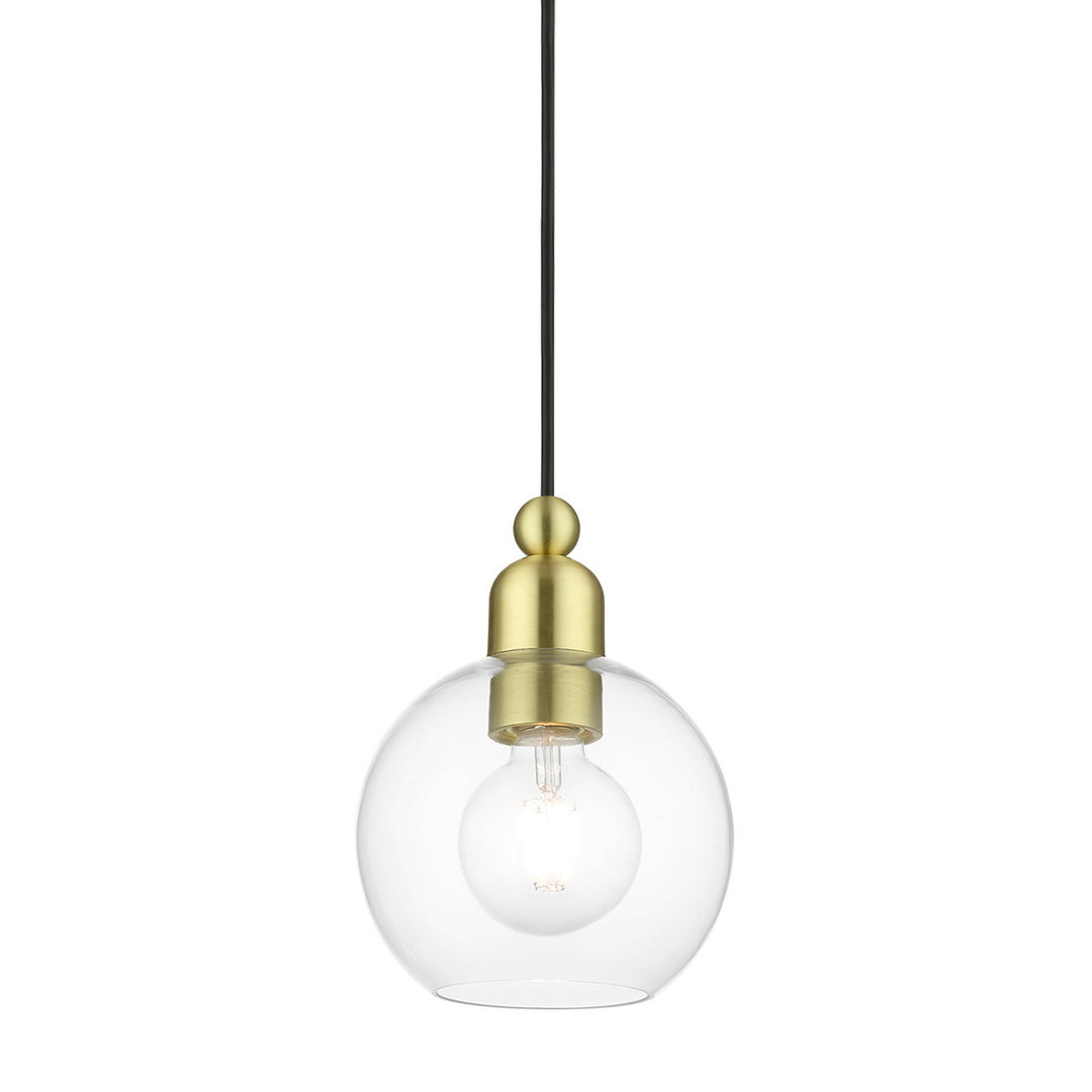 Livex Downtown 48971-12 Pendant Light - Satin Brass