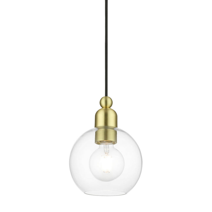 Livex Downtown 48971-12 Pendant Light - Satin Brass