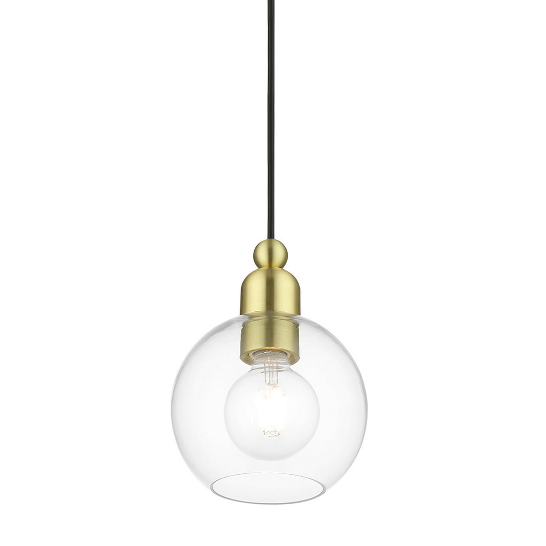 Livex Downtown 48971-12 Pendant Light - Satin Brass