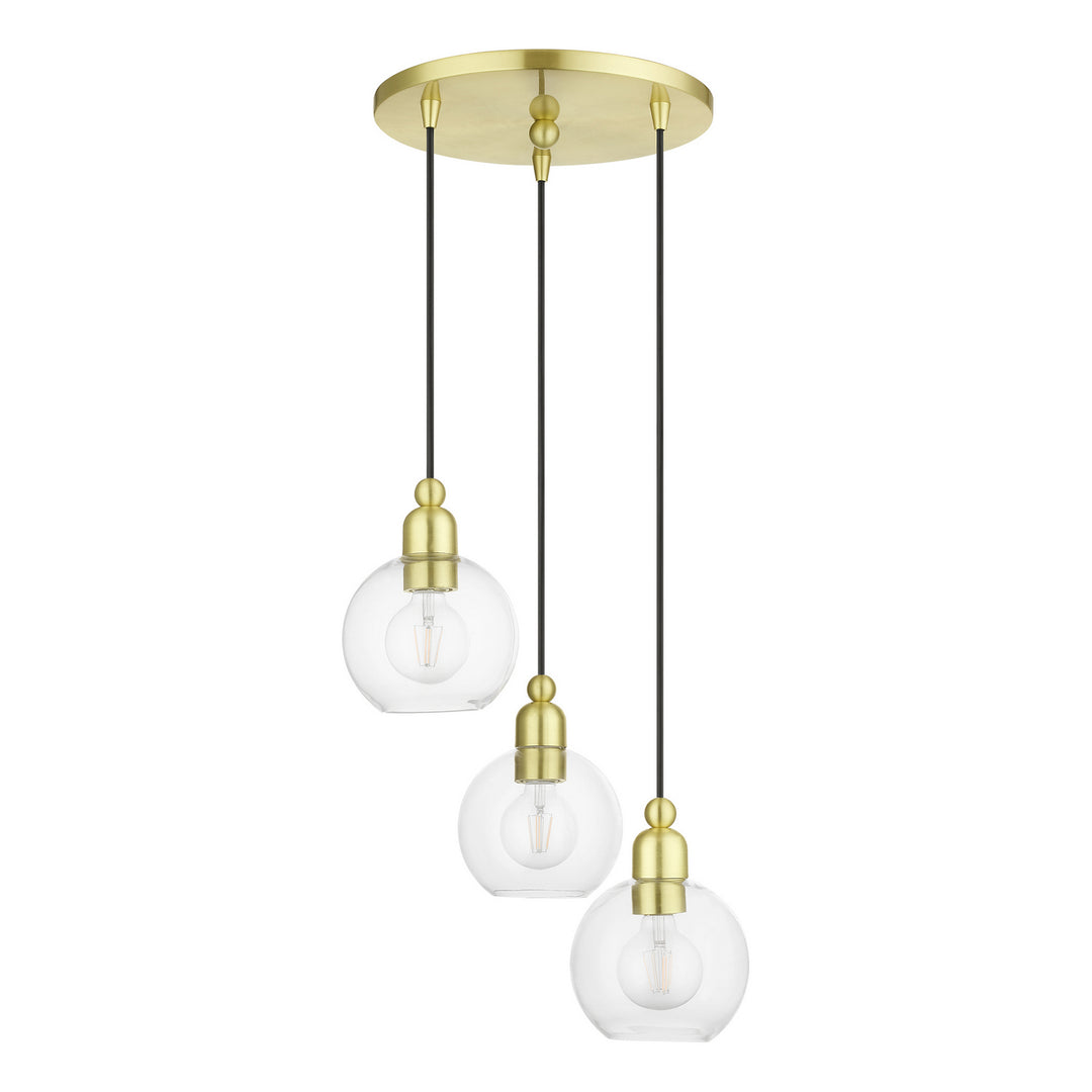 Livex Downtown 48973-12 Pendant Light - Satin Brass