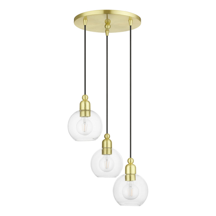 Livex Downtown 48973-12 Pendant Light - Satin Brass