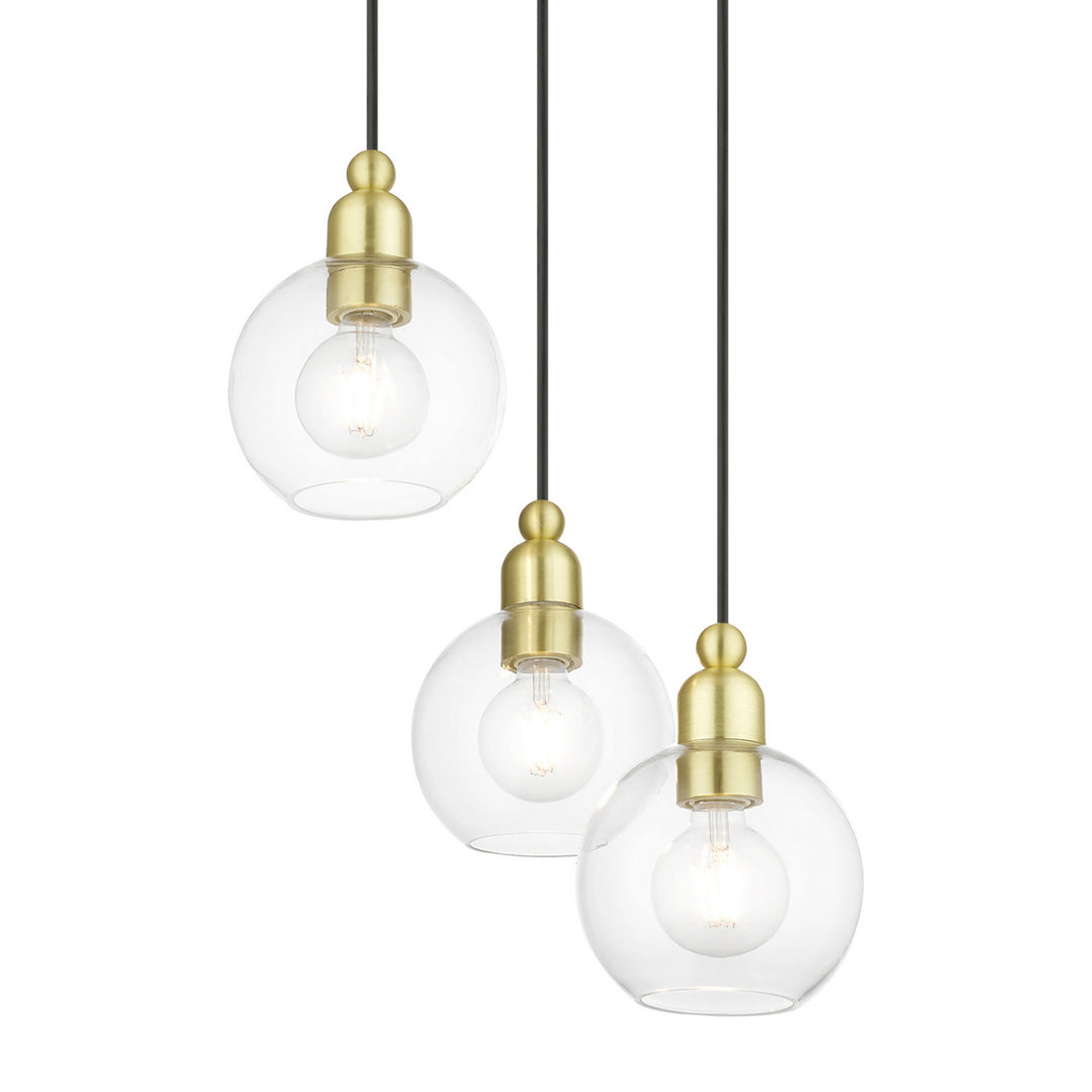 Livex Downtown 48973-12 Pendant Light - Satin Brass