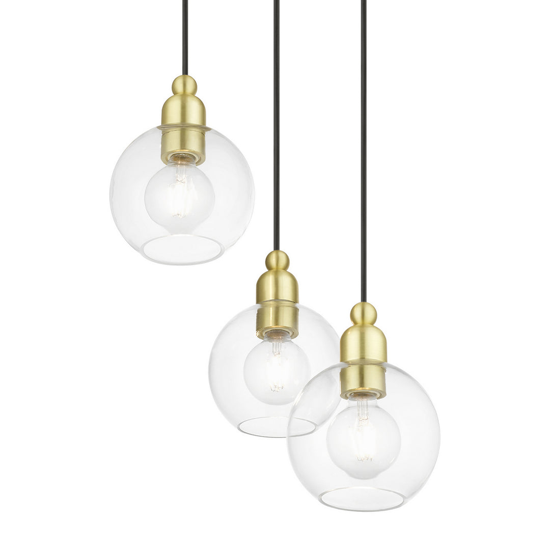 Livex Downtown 48973-12 Pendant Light - Satin Brass