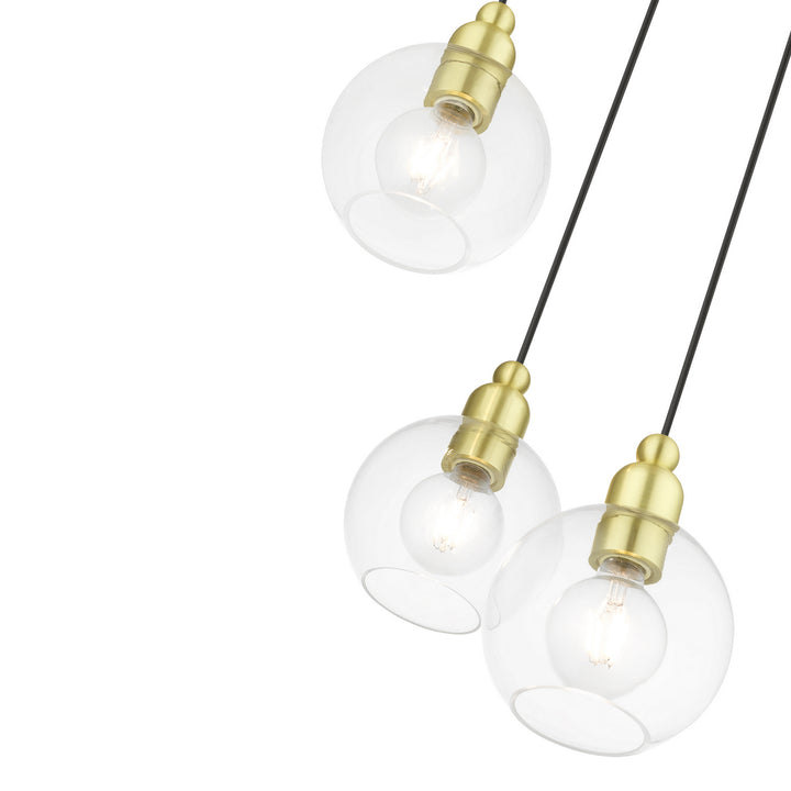 Livex Downtown 48973-12 Pendant Light - Satin Brass