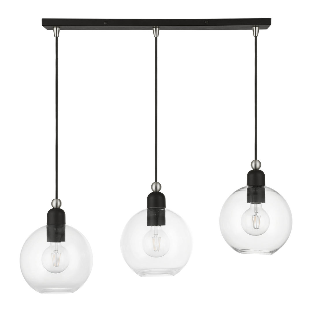 Livex Downtown 48974-04 Pendant Light - Black w/Brushed Nickel