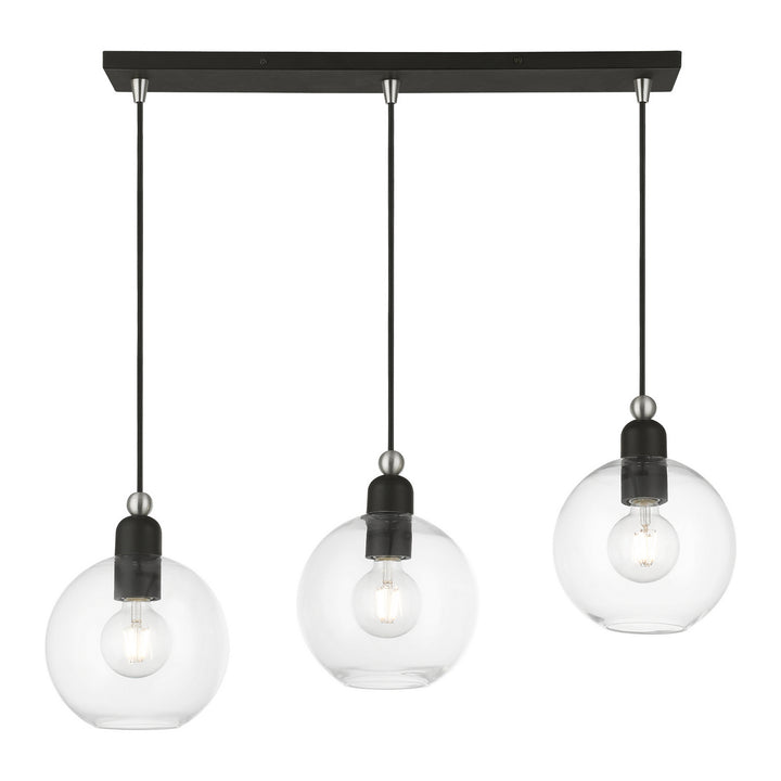 Livex Downtown 48974-04 Pendant Light - Black w/Brushed Nickel