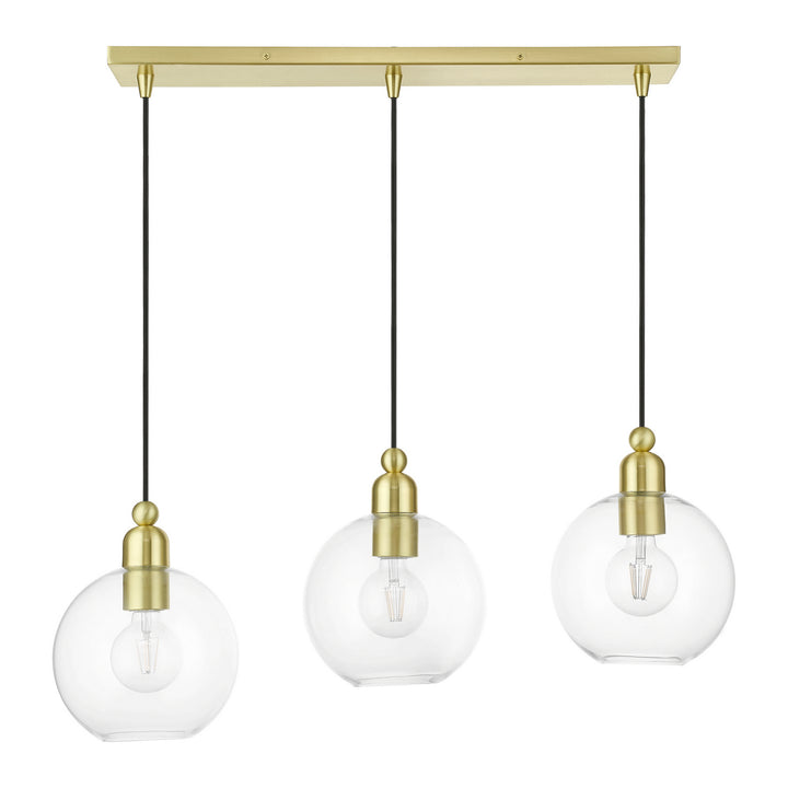 Livex Downtown 48974-12 Pendant Light - Satin Brass