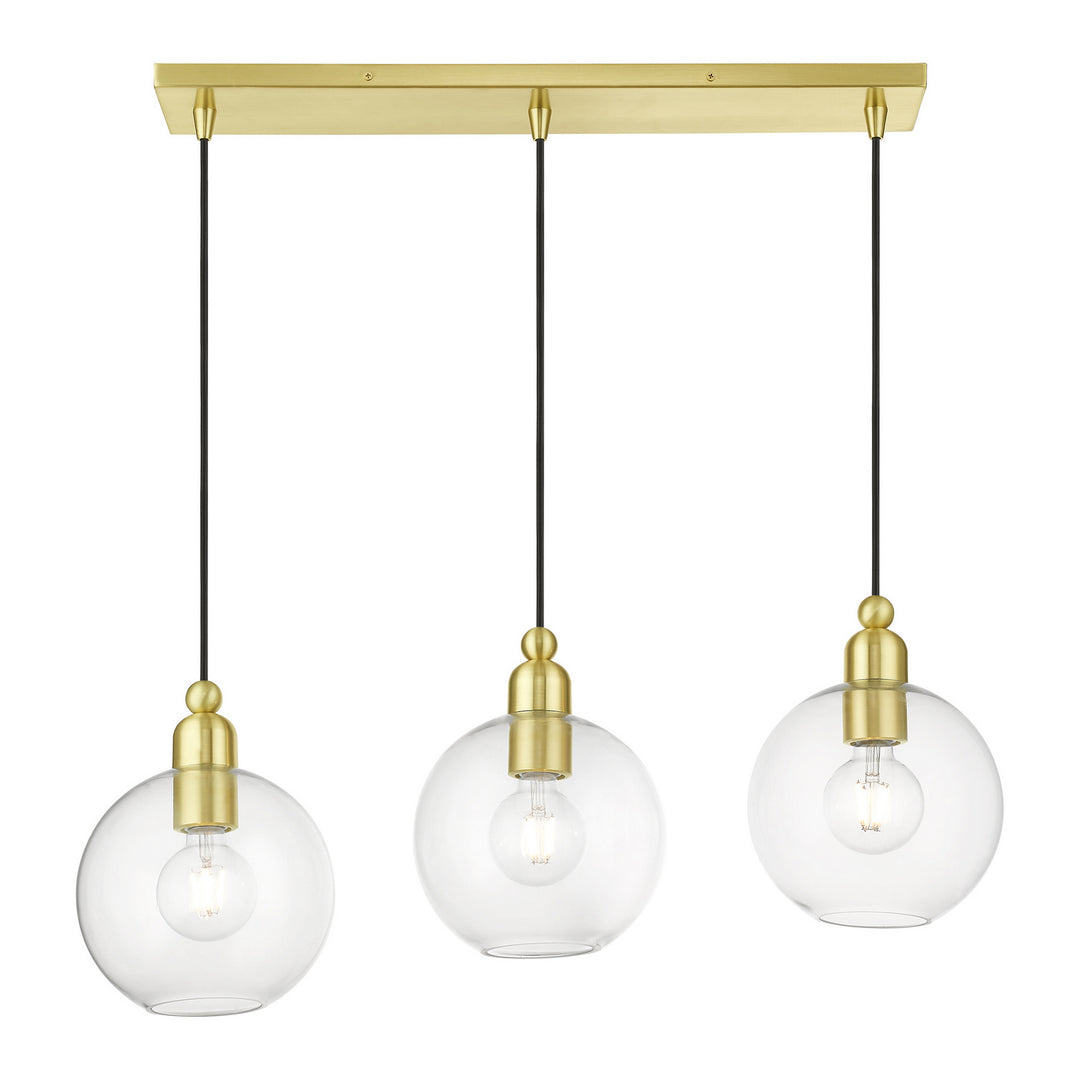 Livex Downtown 48974-12 Pendant Light - Satin Brass