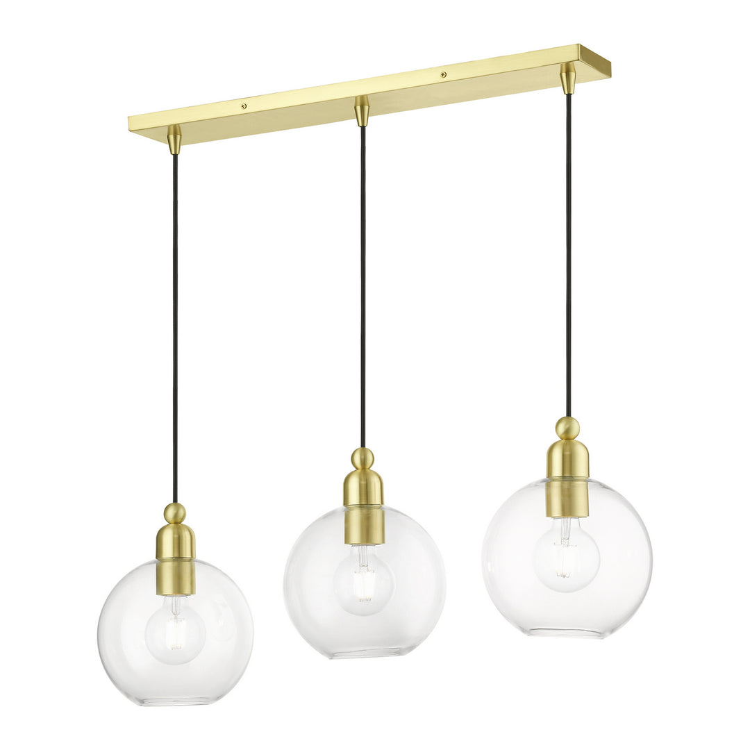 Livex Downtown 48974-12 Pendant Light - Satin Brass