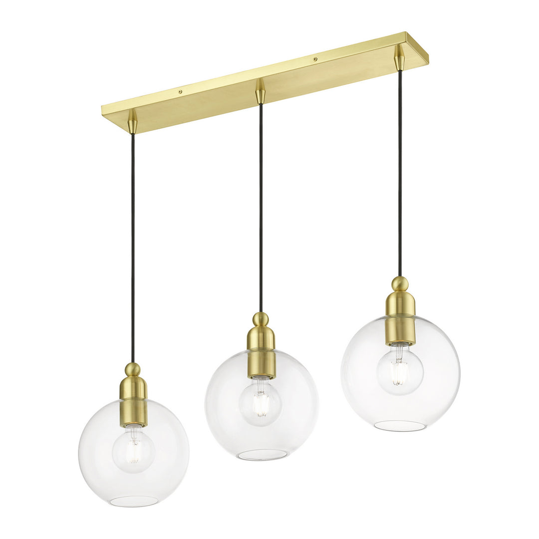 Livex Downtown 48974-12 Pendant Light - Satin Brass