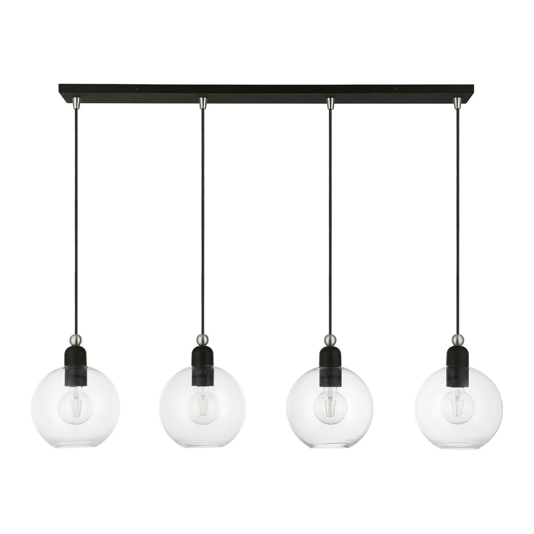 Livex Downtown 48976-04 Pendant Light - Black w/Brushed Nickel