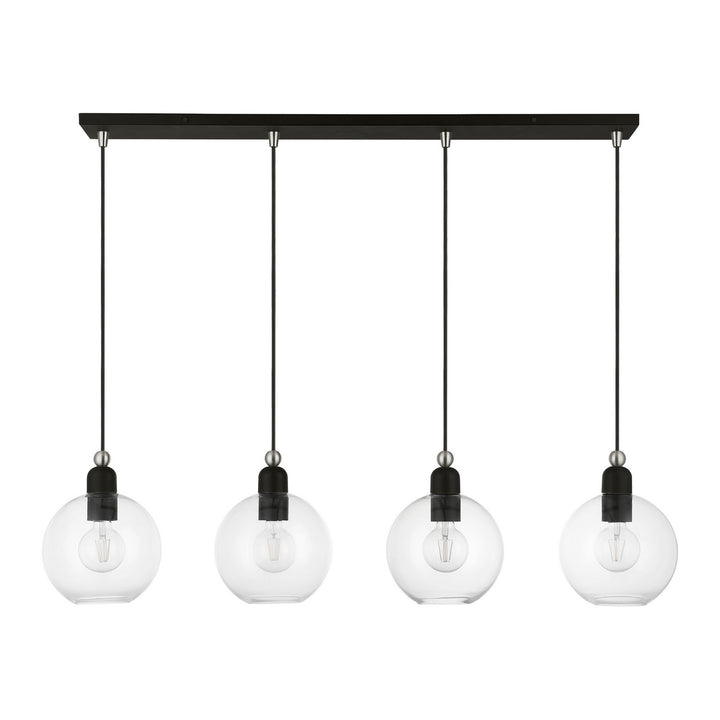 Livex Downtown 48976-04 Pendant Light - Black w/Brushed Nickel