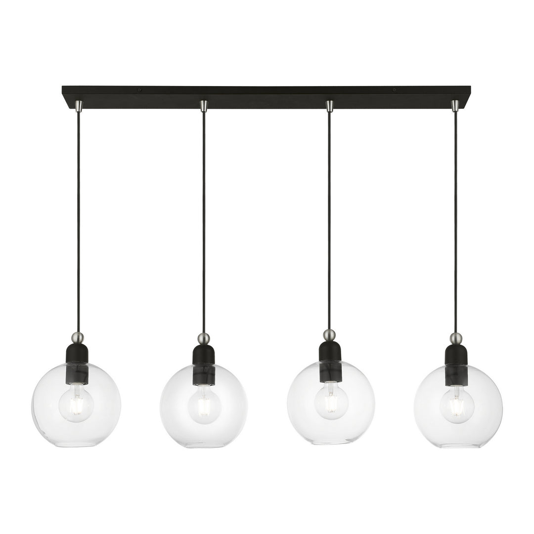 Livex Downtown 48976-04 Pendant Light - Black w/Brushed Nickel